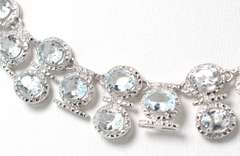 Jaw Dropping Aquamarine & Diamond Necklace set in Sterling Silver