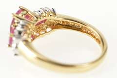 14K Yellow Gold 1.60 Ctw Oval Ruby Diamond Halo Engagement Ring