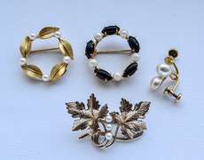 Vintage 12K & 14K Gold Filled Jewelry 4 Pc Lot, Wells, Sorrento, CA, J Co.