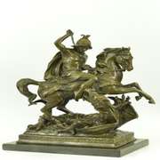 Catholic St. George Dragon Slayer Patron Military Bronze Statue