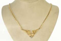14K Yellow Gold Kamm Gallery Diamond 3D Horse Chain Necklace