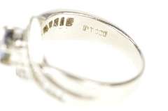 Platinum 0.97 Ctw Sapphire Diamond Baguette Engagement Ring