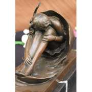 Nude Girl Emerging from Egg Shell Bronze Sculpture