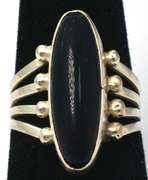 Sterling Silver & Black Stone Ring