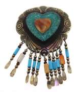 Sterling Silver Multi Gemstone Pin
