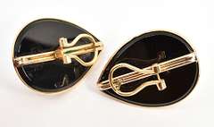 Sophisticated Mobé Pearl & Onyx Earrings in 14K YG