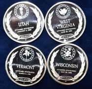 Lot Of 4 Sterling Silver State Medals