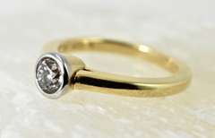 Simple and Lovely 18K and Platinum  1/3 Carat Diamond Ring