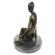 Nude Girl Sitting Bronze Sculpture