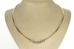 14K Yellow Gold 1.04 Ctw Graduated Diamond Cocoon Chain Necklace
