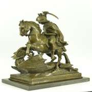 Catholic St. George Dragon Slayer Patron Military Bronze Statue
