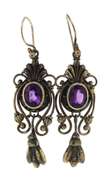 Sterling Silver Amethyst Dangle Earrings