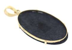 Amazing 18kt Large Oval Goldstone Pendant