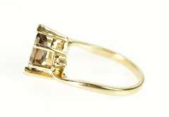 14K Yellow Gold Marquise Smoky Quartz Diamond Bypass Ring