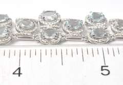 Jaw Dropping Aquamarine & Diamond Necklace set in Sterling Silver