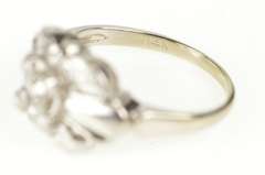 14K White Gold Retro 1950's Diamond Solitaire Engagement Ring