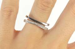 18K White Gold Fred & Co. Contour Diamond Stackable Band Ring