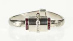 Art Deco Movado 1.00 Ctw Diamond Ruby Women's Watch