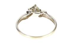 14K White Gold Princess Diamond Cluster Accent Engagement Ring