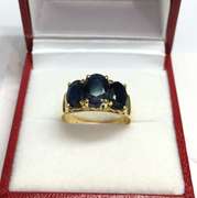 6.0 Carat Blue Sapphire Ring in 14kt Gold