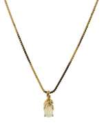Fancy Yellow Gold Opal & Diamond Accent Necklace