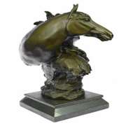 Western American Chief with his Horse Bronze Sculpture