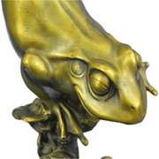 Gild Prince Frog Gold Patina Bronze Sculpture