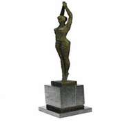 Dancer Bronze Statue on Marble Base Figurine