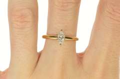 14K Yellow Gold 0.59 Ct Marquise Diamond Solitaire Engagement Ring