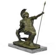 Roman Gladiator Spartan Warrior Bronze Sculpture
