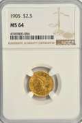 NGC MS64 graded 1905 US $2.50 Liberty Gold Piece