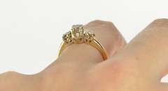 10K Yellow Gold 0.75 Ctw Three Stone Diamond Engagement Ring