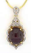 Beautiful Huge 15.0CT Star Ruby & White Sapphire Necklace in Vermeil