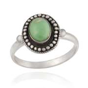 Sterling Silver Variscite Solitaire Vintage Ring