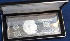 4 OZ Silver Proof Bar With Franklin 100 Bill Design