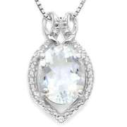Aquamarine Sterling Silver Pendant