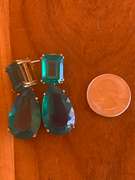 Massive Created Emerald Chandelier Earrings