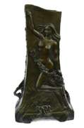 Bas Relief Woman Vase Bronze Sculpture