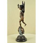 Angel Cupid with Torch of Victory Bronze Sculpture Mythical Art