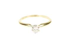 14K Yellow Gold 0.25 Ct Oval Diamond Solitaire Engagement Ring
