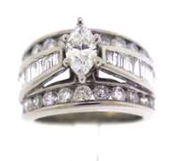 Shimmering Marquise Center Diamond Ring