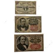 3 Cent 10 Cent &25 Cent Fractional Notes