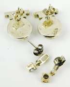 2 Pairs of Sterling Silver Gemstone Earrings