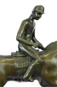 Jockey on Racehorse Bronze Sculpture