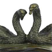 Two Swan Dancing Bronze Sculpture