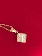 14k yellow gold chain with diamond pendant