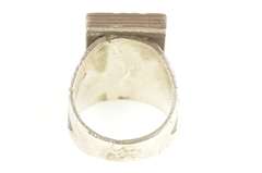 Sterling Silver Squared Geometric Ornate Statement Signet Ring