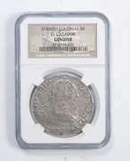 Genuine 1783 Spanish Colonial 8 Reales - El Cazador - Shipwreck - NGC