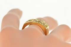 18K Yellow Gold Princess Citrine CZ Channel Squared Halo Band Ring