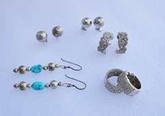5 (Five) Pairs of Contemporary Sterling Silver Earrings